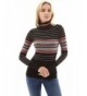 PattyBoutik Womens Turtleneck Striped Sweater
