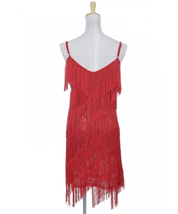 Womens Fringe Sequin Strap Backless 1920s Flapper Party Mini Dress ...