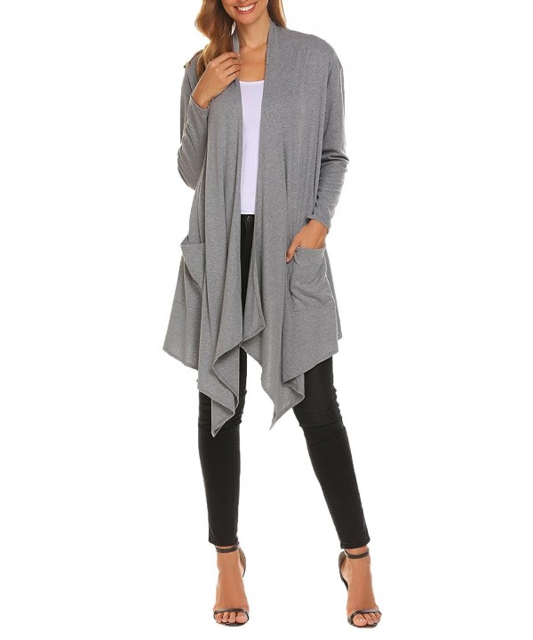 Bifast Womens Ruched Sleeve Cardigan