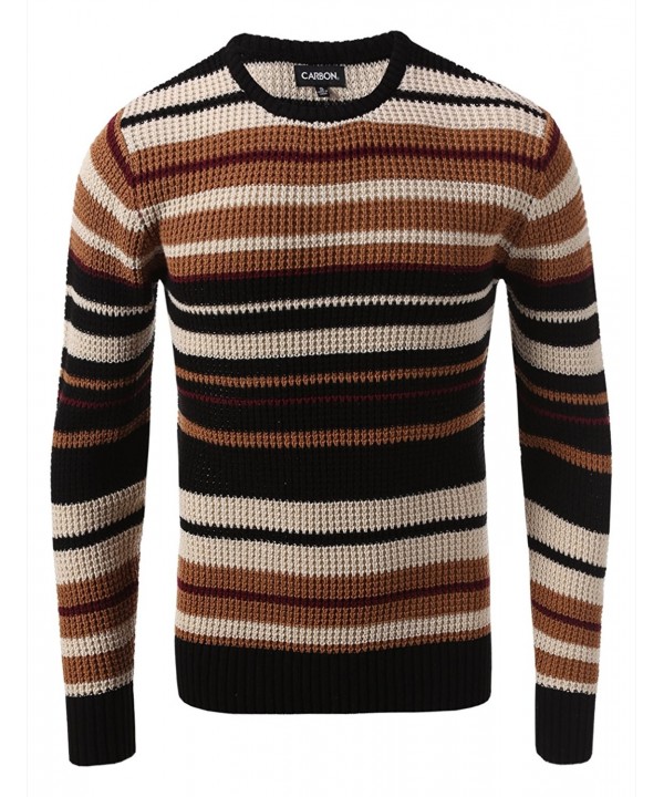 Carbon Stripe Cable Sweater Camel
