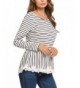 Soteer Womens Striped Frill White