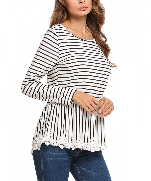 Soteer Womens Striped Frill White