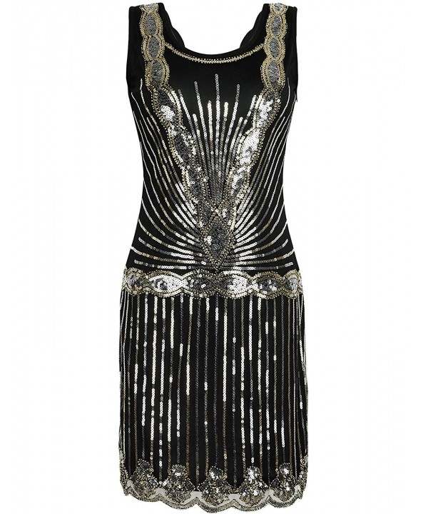 Women 1920s Gatsby Downton Art Deco Sequin Inspired Flapper Dress ...