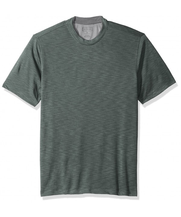 Men's Two Tone Short Sleeve Crew Neck Doubler Tee - Deep Green Duffel ...