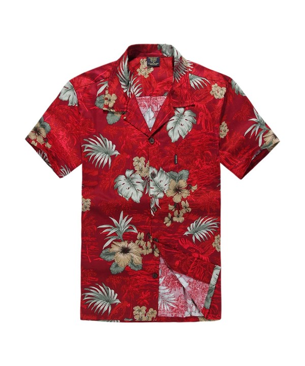 Palm Wave Hawaiian Shirt Burgundy