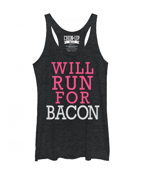 Womens Bacon Black Heather Racerback