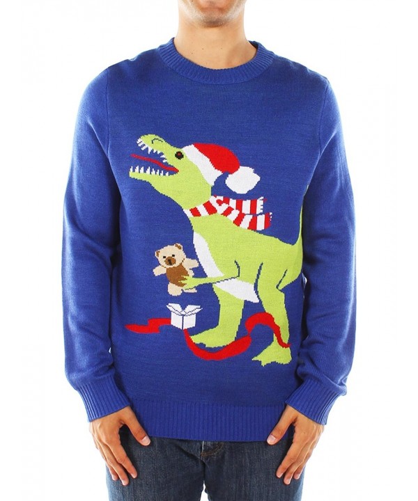 Mens Ugly Christmas Sweater T Rex