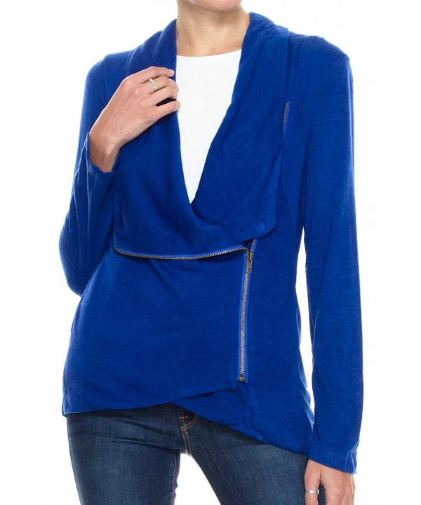 Womens Basic Draped Cardigan Jacket