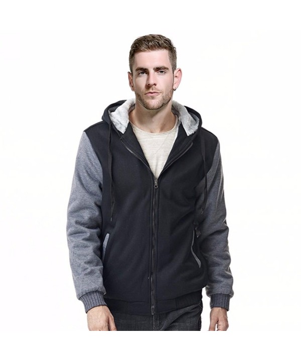 Men's Winter Fleece Full Zip Hooded Jackets Sweatshirt Coats Plus Size ...