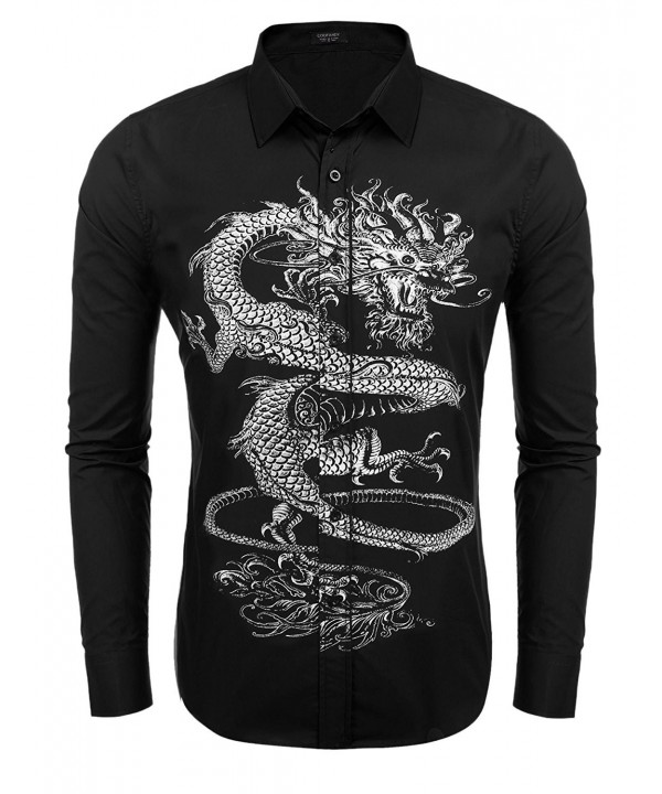 COOFANDY Dragon Fashion Button Shirts