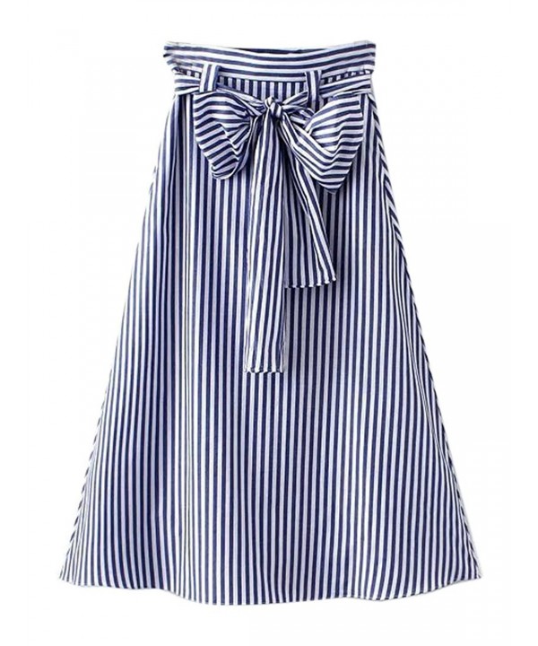 Choies Womens Stripe Print Bowknot