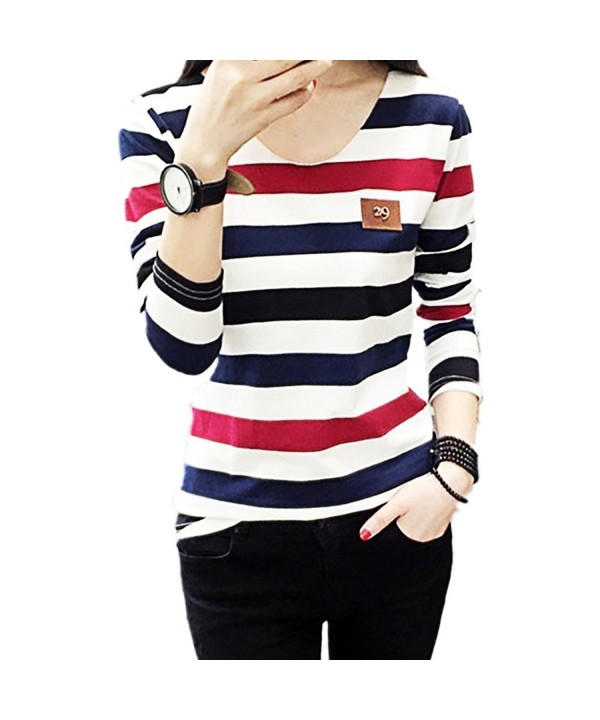 CHICFOR Sleeve Shirts Blouse Stripes