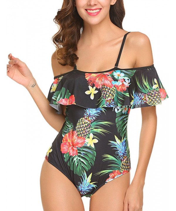 Halife Shoulder Monokini Swimsuits Pineapple