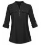 Womens Notch Sleeve Henley Tunic