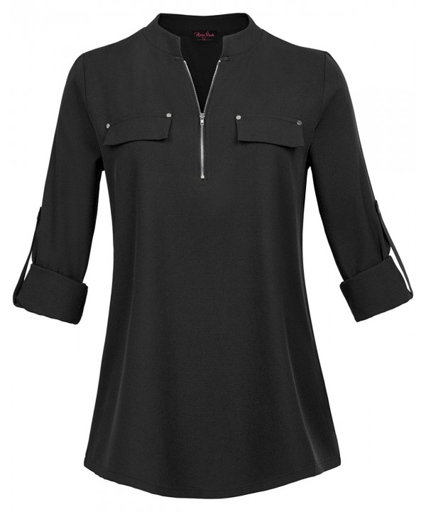 Womens Notch Sleeve Henley Tunic