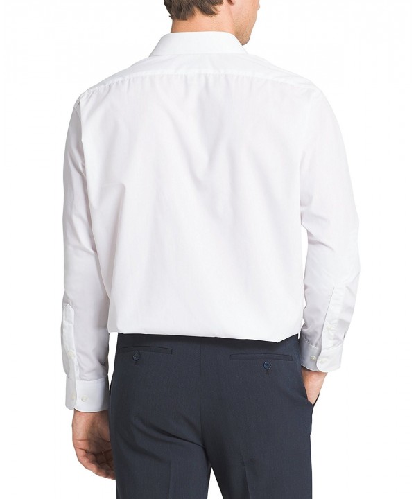Men's Poplin Regular Fit Solid Point Collar Dress Shirt - White ...