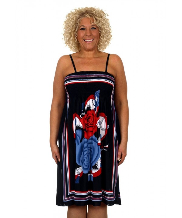 Womens Length Dress Spaghetti Red Blue