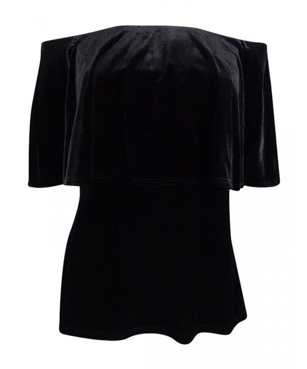 MSK Womens Velvet Shoulder Blouse