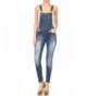 Womans Juniors Fitted Denim Overalls