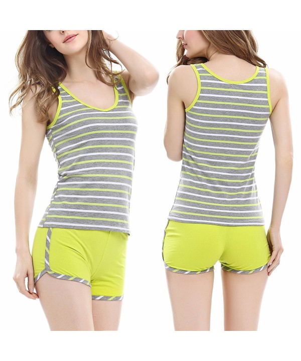 Aoymay Pajamas Round Neck Sleepwear Striped