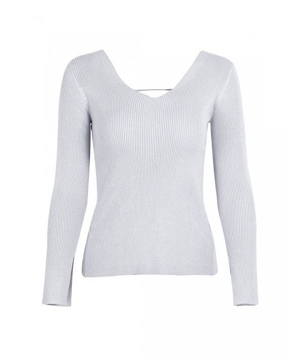Simplee Backless Pullover Sweater Knitted