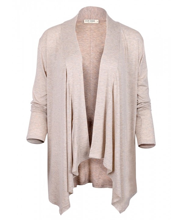 Code Draped Cardigan Large Oatmeal