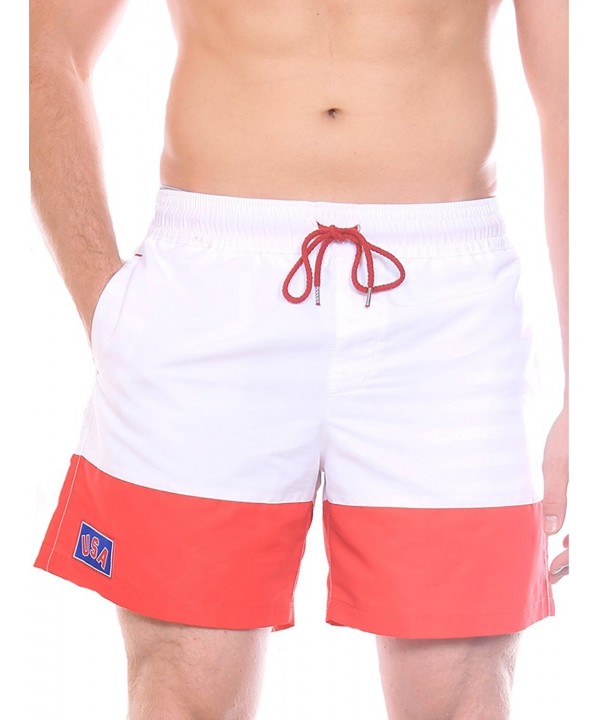 Mens Patriotic USA Swim Trunks