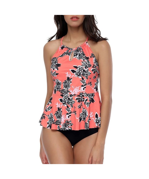 YOUCOO Waisted Swimsuit Ruffle Tankini