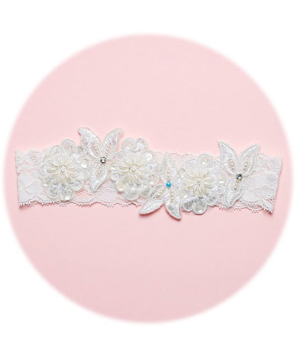 Slocyclub Ivory Embroidery Wedding Garter