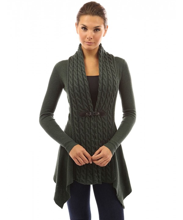 PattyBoutik Womens Buckle Braid Cardigan