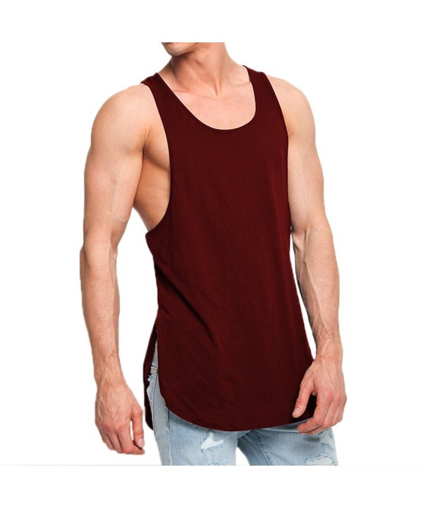 OA Men's Fashion Super Longline Vest Step Hem Extreme Racer Back Tank ...