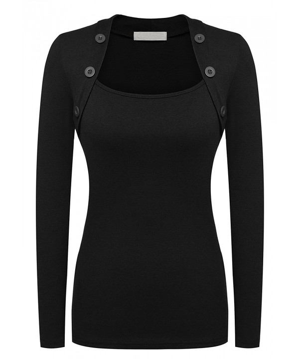 BeautyUU Button Casual Sleeve T shirt