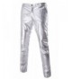 Skinny Metallic Leather Medium Silver