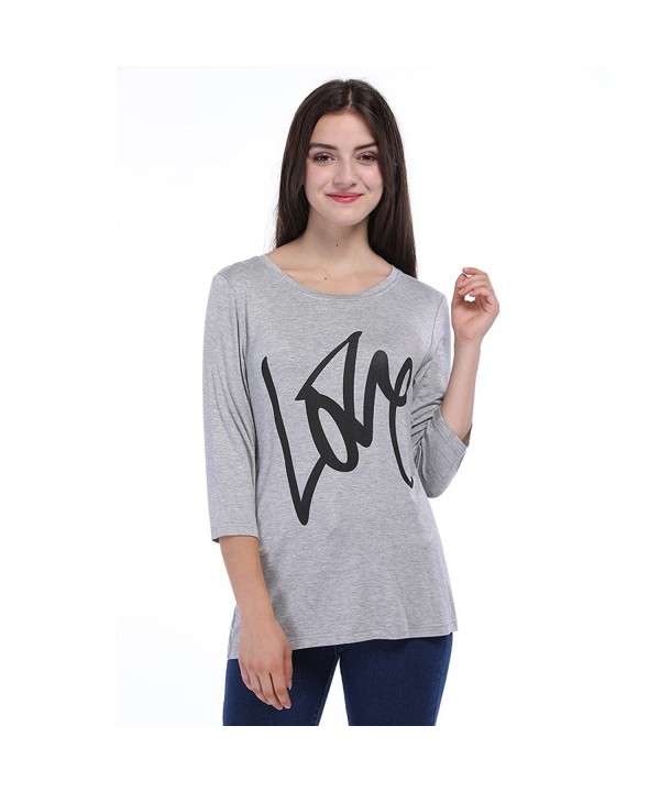 Fancyqube Womens Sleeve Letters Print