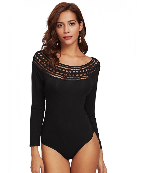 MakeMeChic Womens Shoulder Bodysuit Clubwear