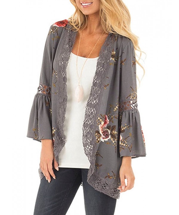 Glomeen Womens Floral Cardigan Patchwork