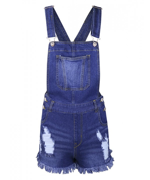 makeitmint Distressed Overall Shortall YOO0001 BLUE SML