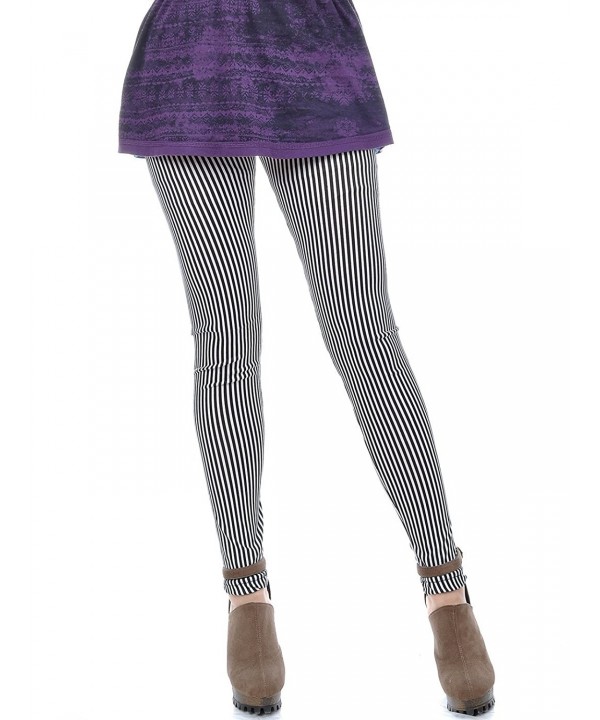 Anna Kaci Striped Length Leggings Tights