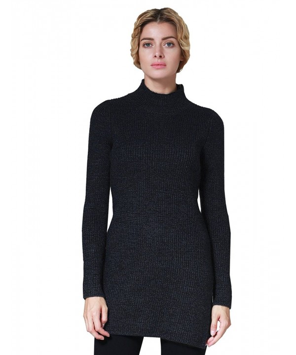 ninovino Mock Neck Melange Sweater Black S