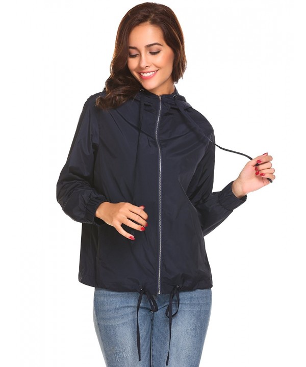 Women's Black Lightweight Waterproof Jacket Hooded Raincoat - Champlain ...