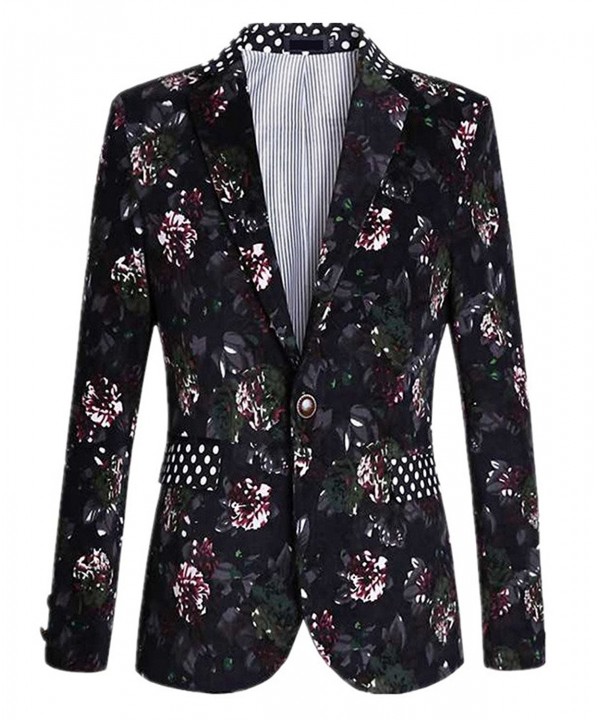 Black Floral Polka Casual Blazer