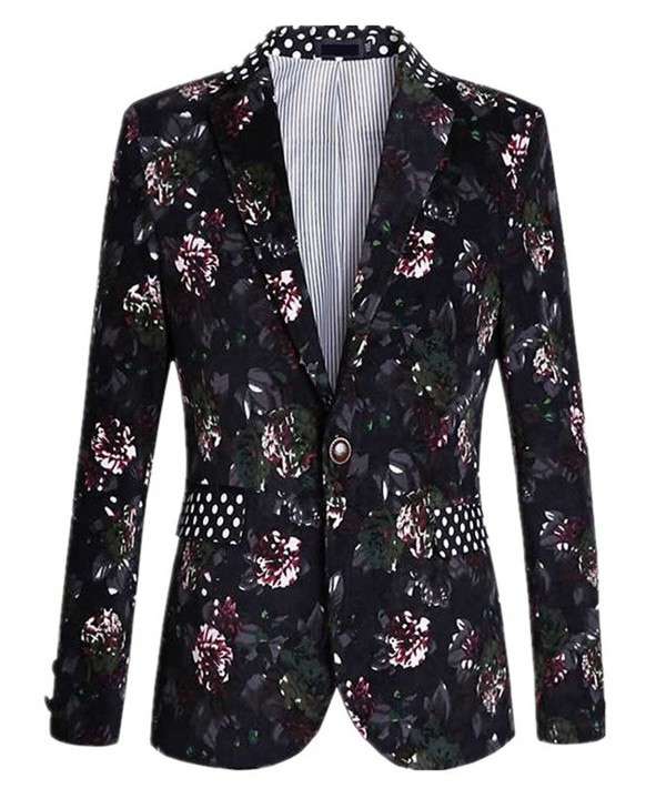 Black Floral Polka Casual Blazer