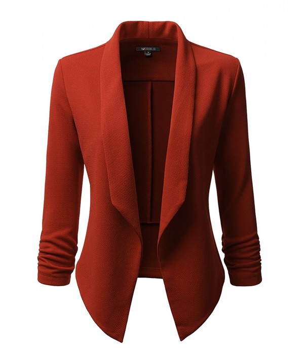 Doublju Classic Draped Front Blazer