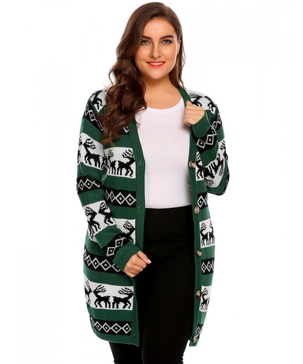 Zeagoo Christmas Reindeer Sweater Cardigan