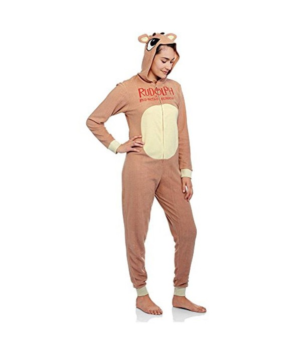 Rudolph Reindeer Fleece Unionsuit Pajamas