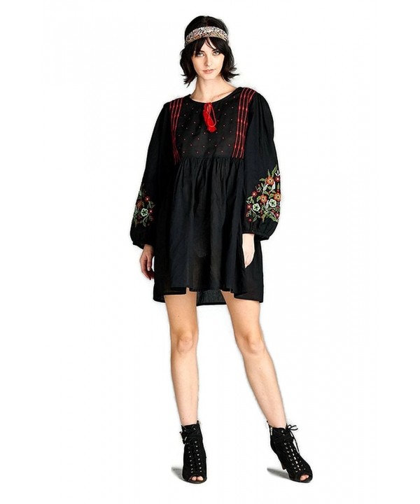 Velzera Floral Embroidered Peasant Tunic