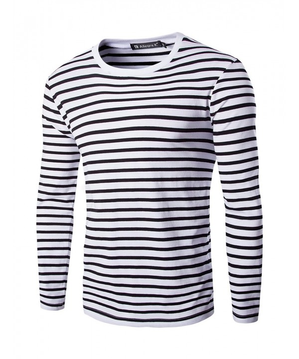 Allegra Sleeves Stripe Patterned T shirt Black