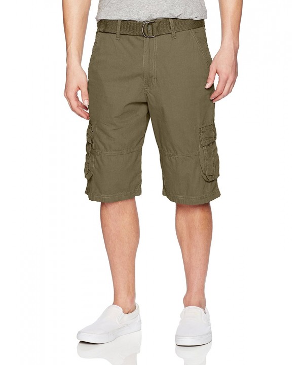 WT02 Belted Canvas Cargo Shorts