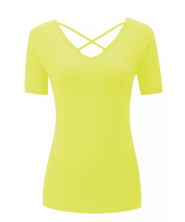 Moskill Shirt Women Crisscross Yellow