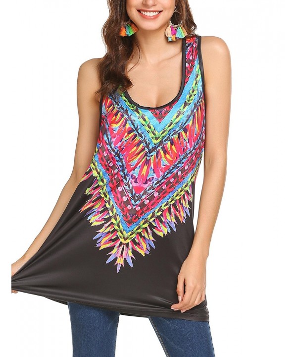 Teewanna Colored Printed Racerback Sleeveless